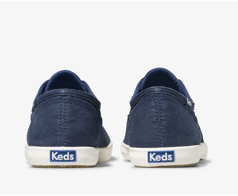 Keds Slip Ons Blue - Chillax Seasonal Washable - Womens JMTNCF-032